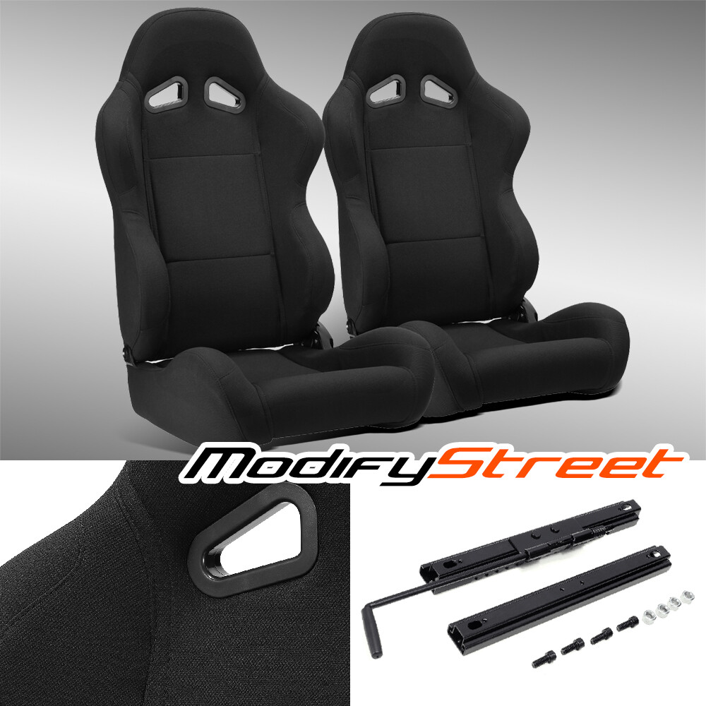 1 Pair Universal Black Pineapple Fabric Reclinable Racing Seats Replacement 1 Pair Universal Black Pineapple Fabric Reclinable Racing Seats Replacement