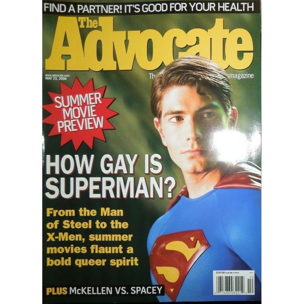 HOW GAY IS SUPERMAN the advocate BRANDON ROUTH x-men MELISSA ETHERIDGE no label HOW GAY IS SUPERMAN the advocate BRANDON ROUTH x-men MELISSA ETHERIDGE no label