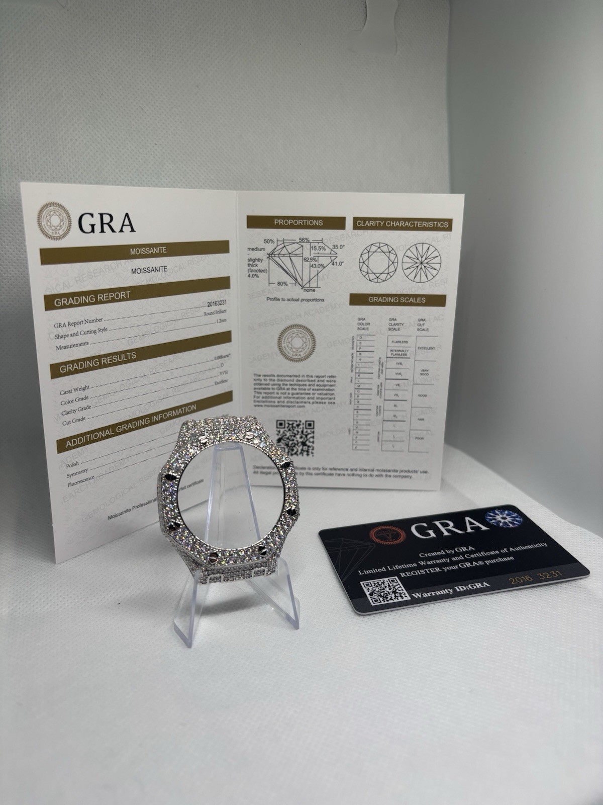 GRA Certified Moissanite - Casio GShock GA-2100 Bezel Mod - VVS1 Silver