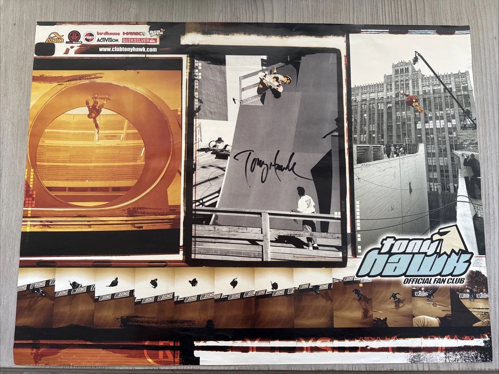 Tony Hawk Signed 18x24 Official Fan Club Poster