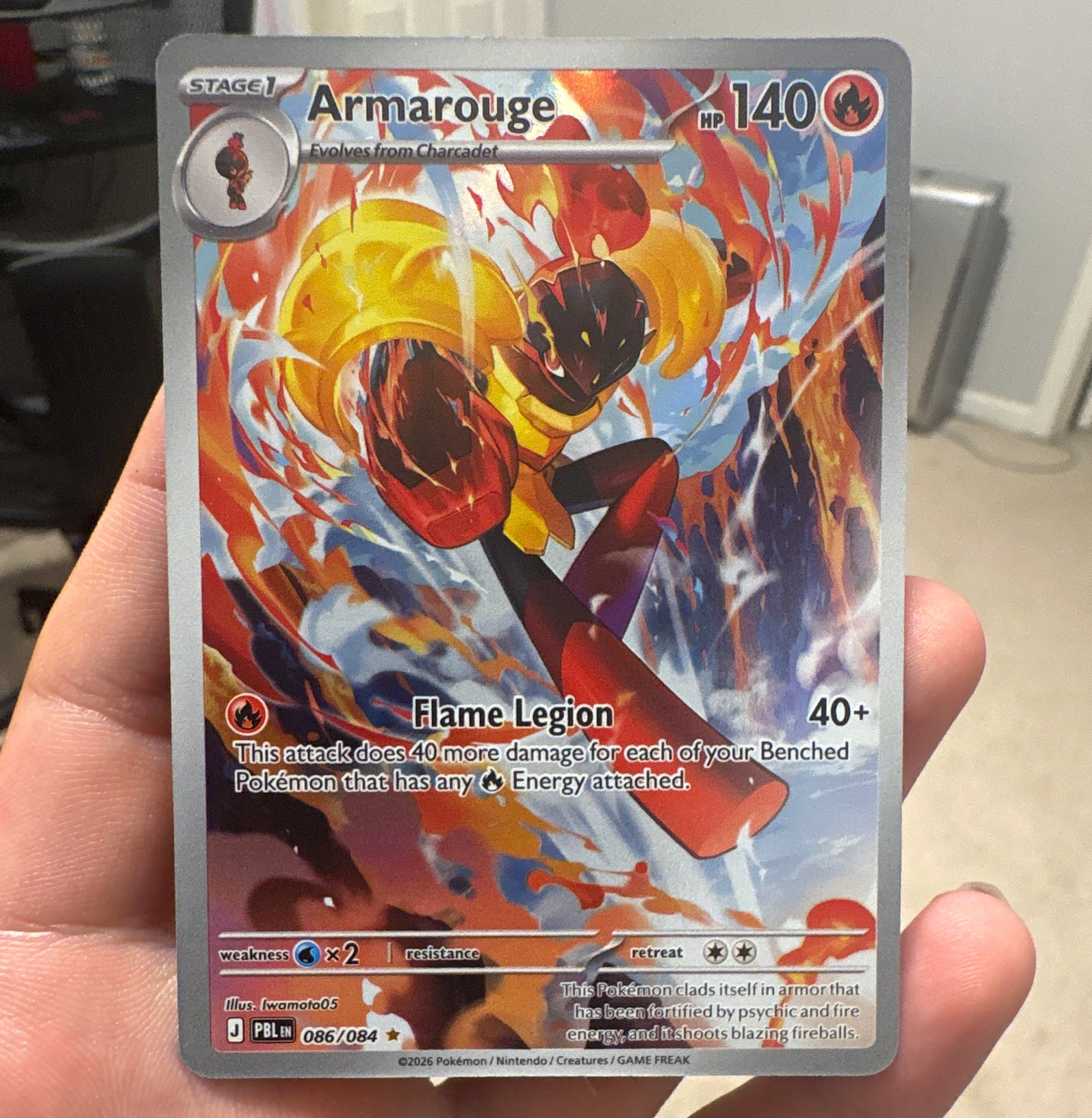 Pokemon TCG Armarouge Illustration Rare Holo 086/084 Paldean Fates 140HP