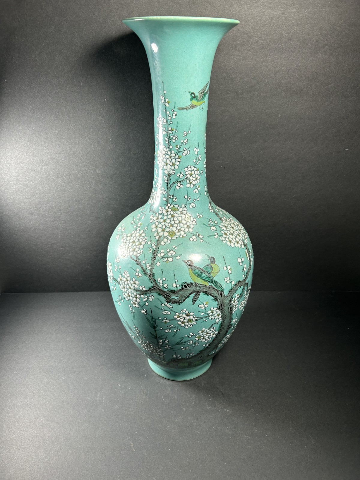 Antique Chinese Porcelain  Bird and Blossom Baluster Vase 19\
