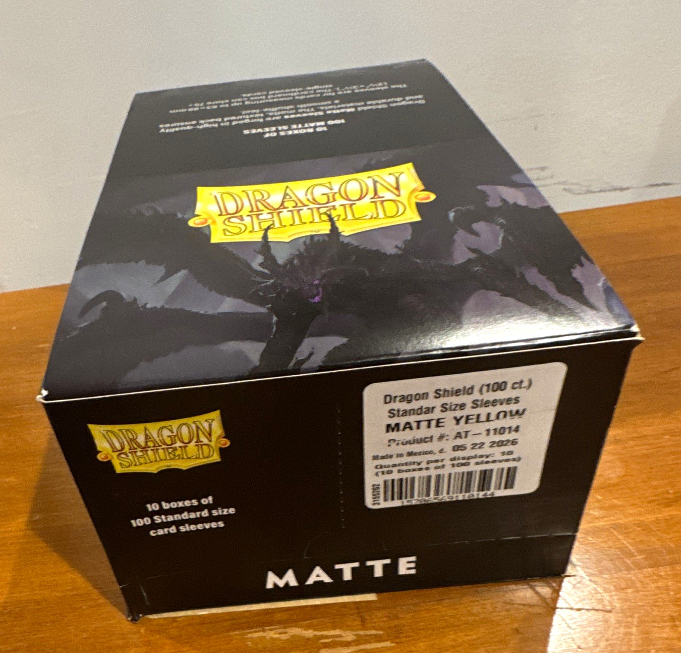 Dragon Shield Premium Standard Card Sleeves Matte Yellow 1000ctAT-11014