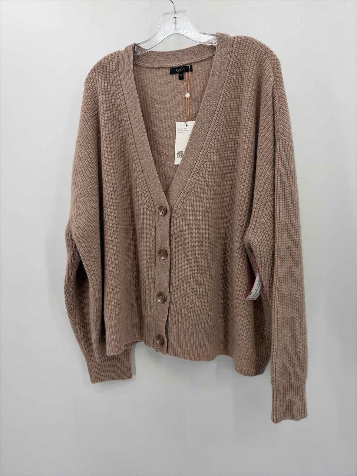 Pre-Owned Quince Tan Size XL Cardigan Sweater Pre-Owned Quince Tan Size XL Cardigan Sweater