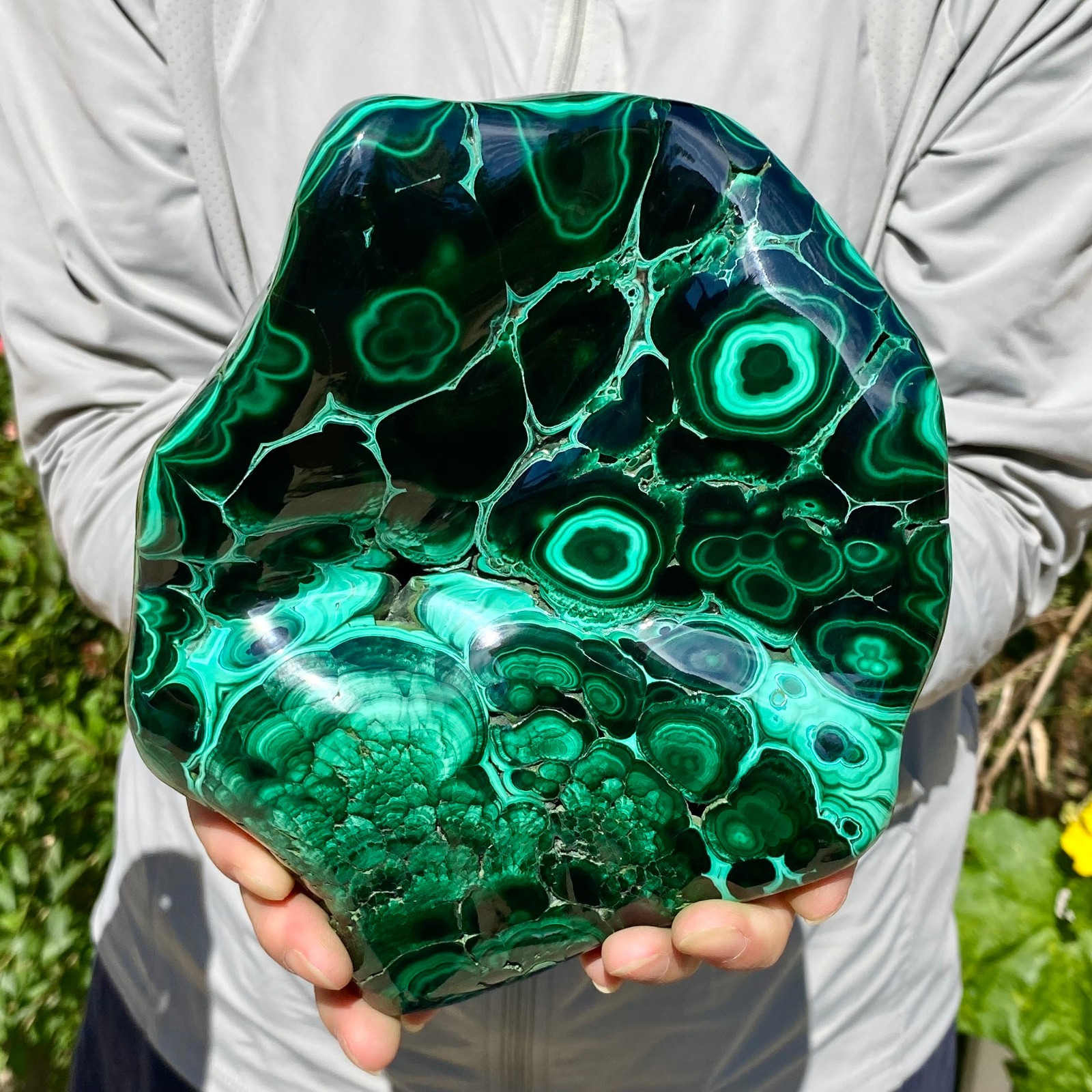 6.1LB Natural Polished Malachite Mineral freeform specimen Reiki Stone