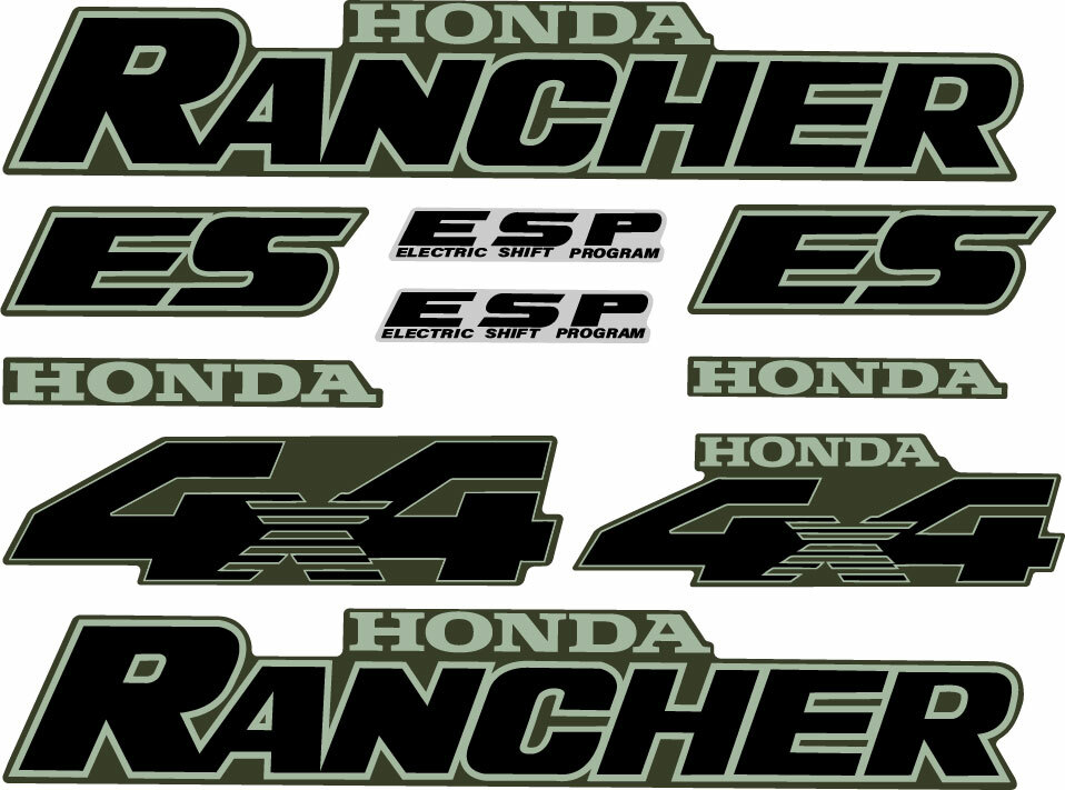 Honda Rancher 350 ES 4x4 2000 2001 2002 2003 OEM Decal Graphics Marks Sticker