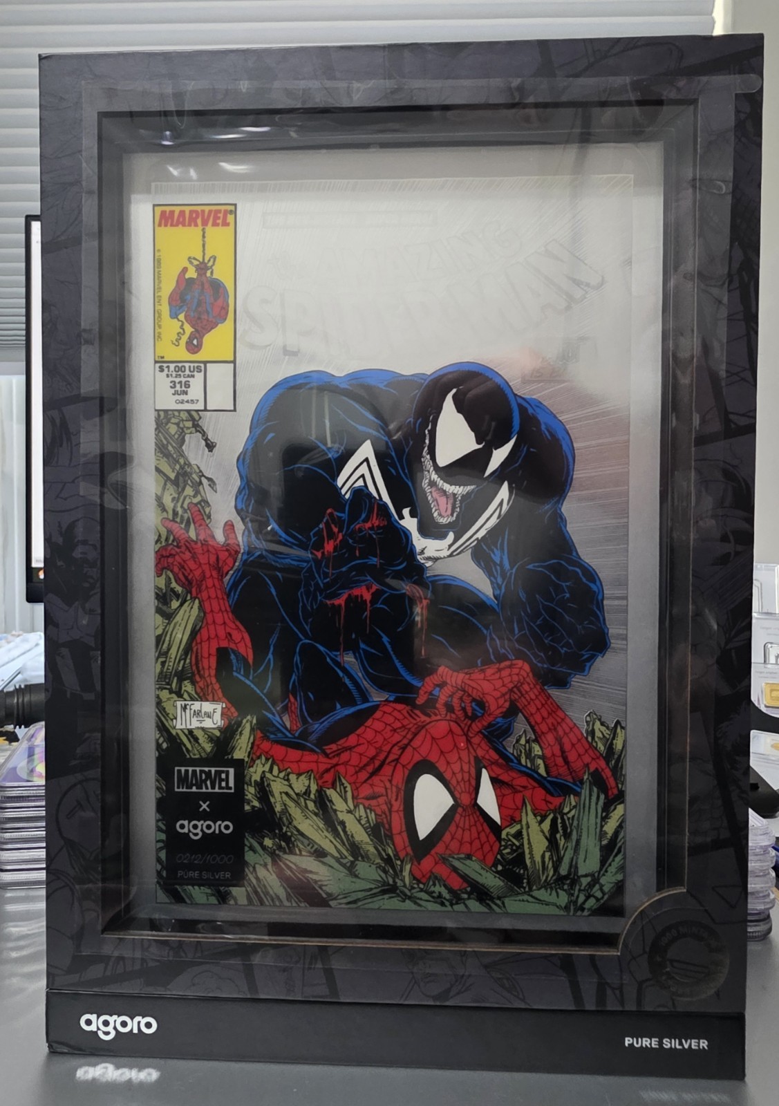 Agoro Marvel The Amazing Spider-Man 316 Venom Unleashed 1oz 999 Pure Silver Foil Agoro Marvel The Amazing Spider-Man 316 Venom Unleashed 1oz 999 Pure Silver Foil