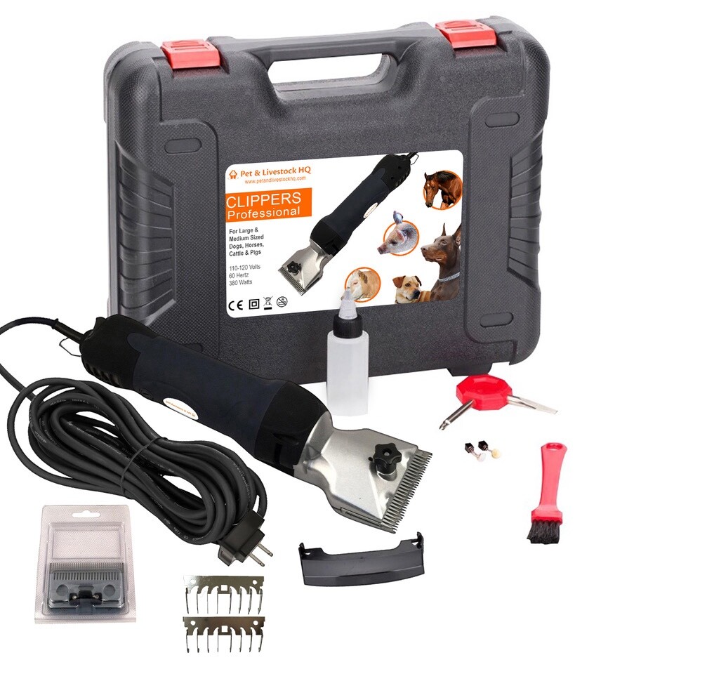 380W professional electric animal hair clippers horse dog pet grooming trimmers