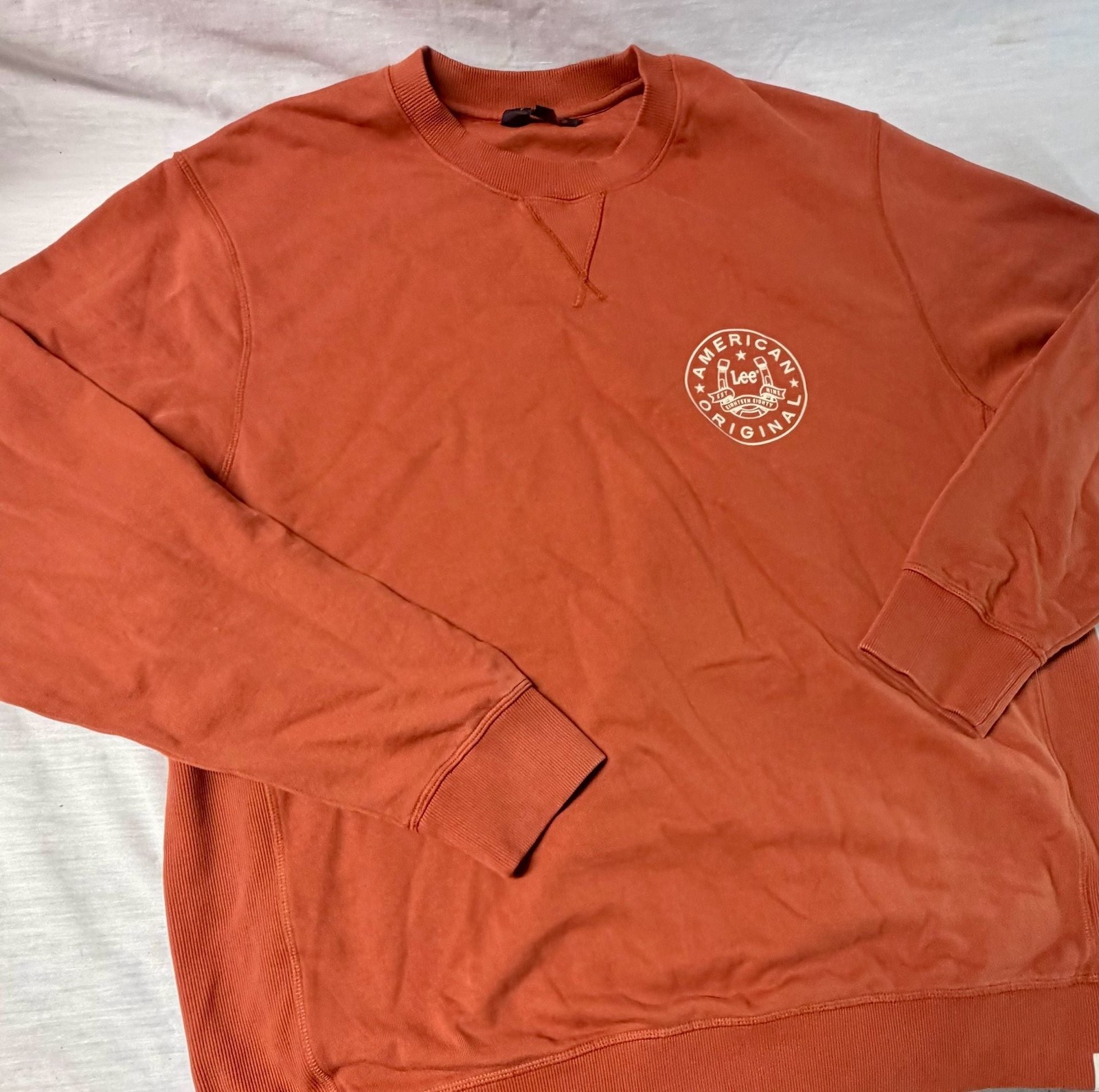 Lee American Original Crewneck Sweatshirt in Burnt Orange Lee American Original Crewneck Sweatshirt in Burnt Orange