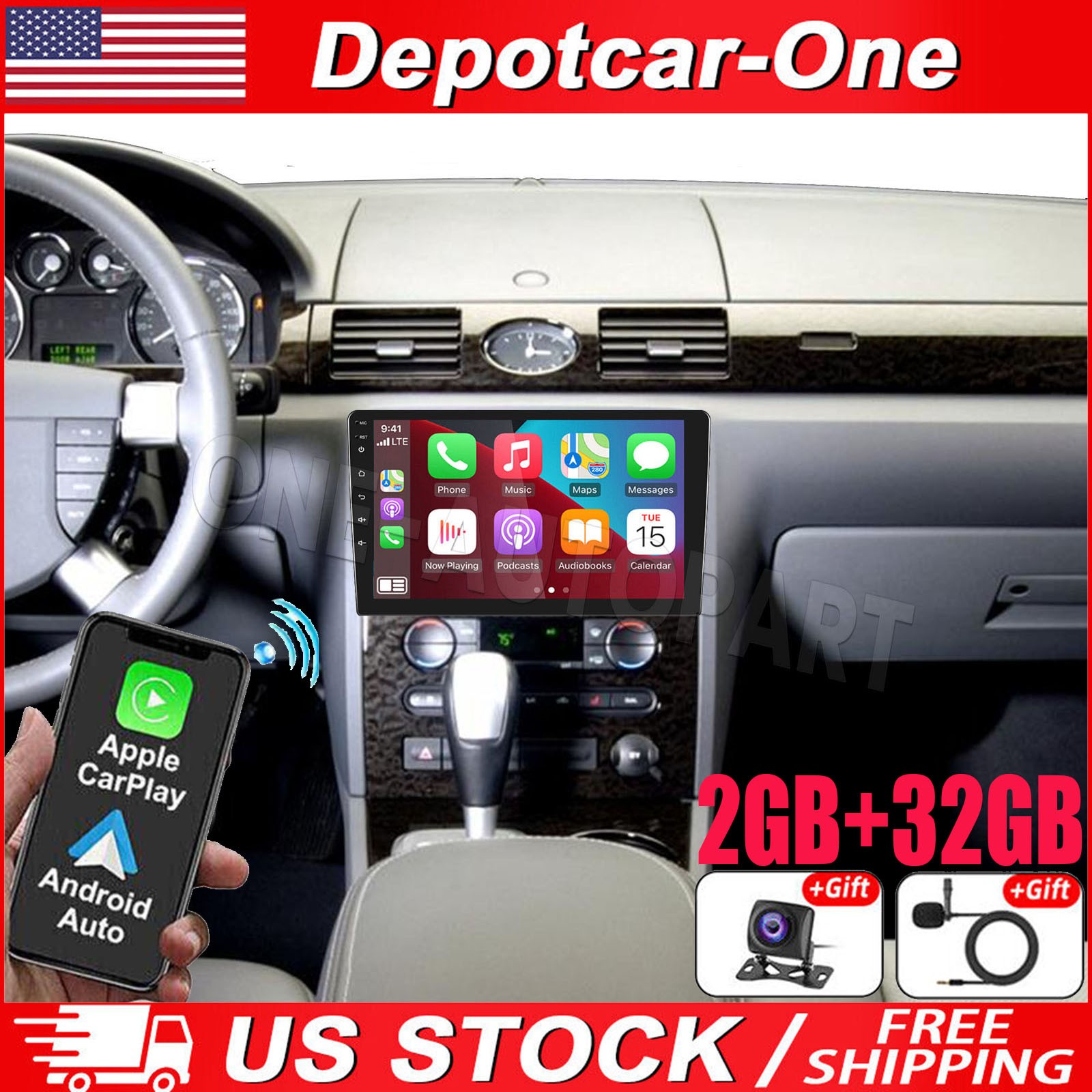 10'' Car Radio Stereo For Mercury Montego 2005-2007 Android 13 Apple CarPlay GPS