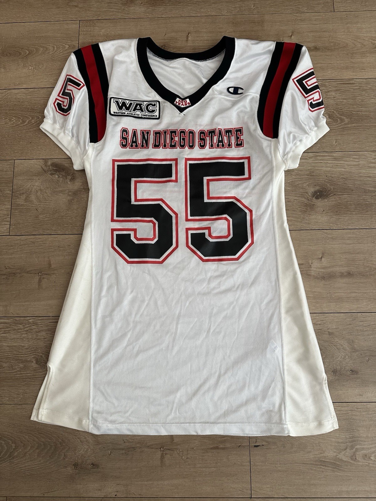 1990s Champion San Diego State Aztecs white football jersey WAC (100 yr)