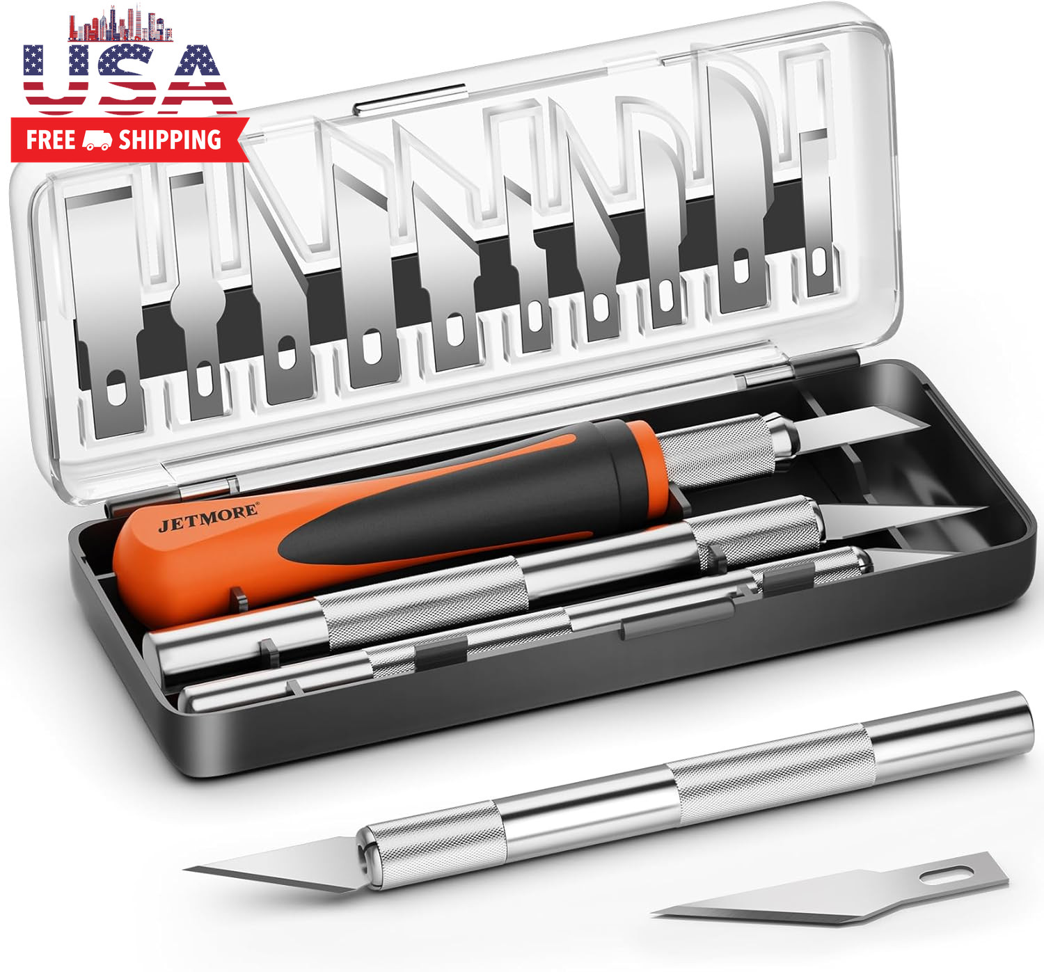 16 Pcs Exacto Knife Set, 3 Craft Knife and 13 SK5 Steel Blades, Precision Hobby 16 Pcs Exacto Knife Set, 3 Craft Knife and 13 SK5 Steel Blades, Precision Hobby