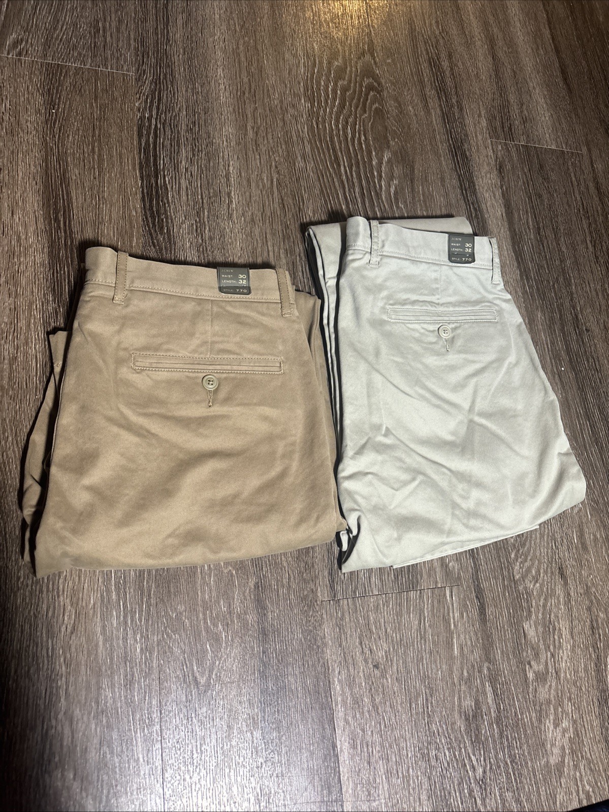 NWT J.Crew Men’s 770 30x32, Straight Fit Stretch Chino Pants, Lot of 2