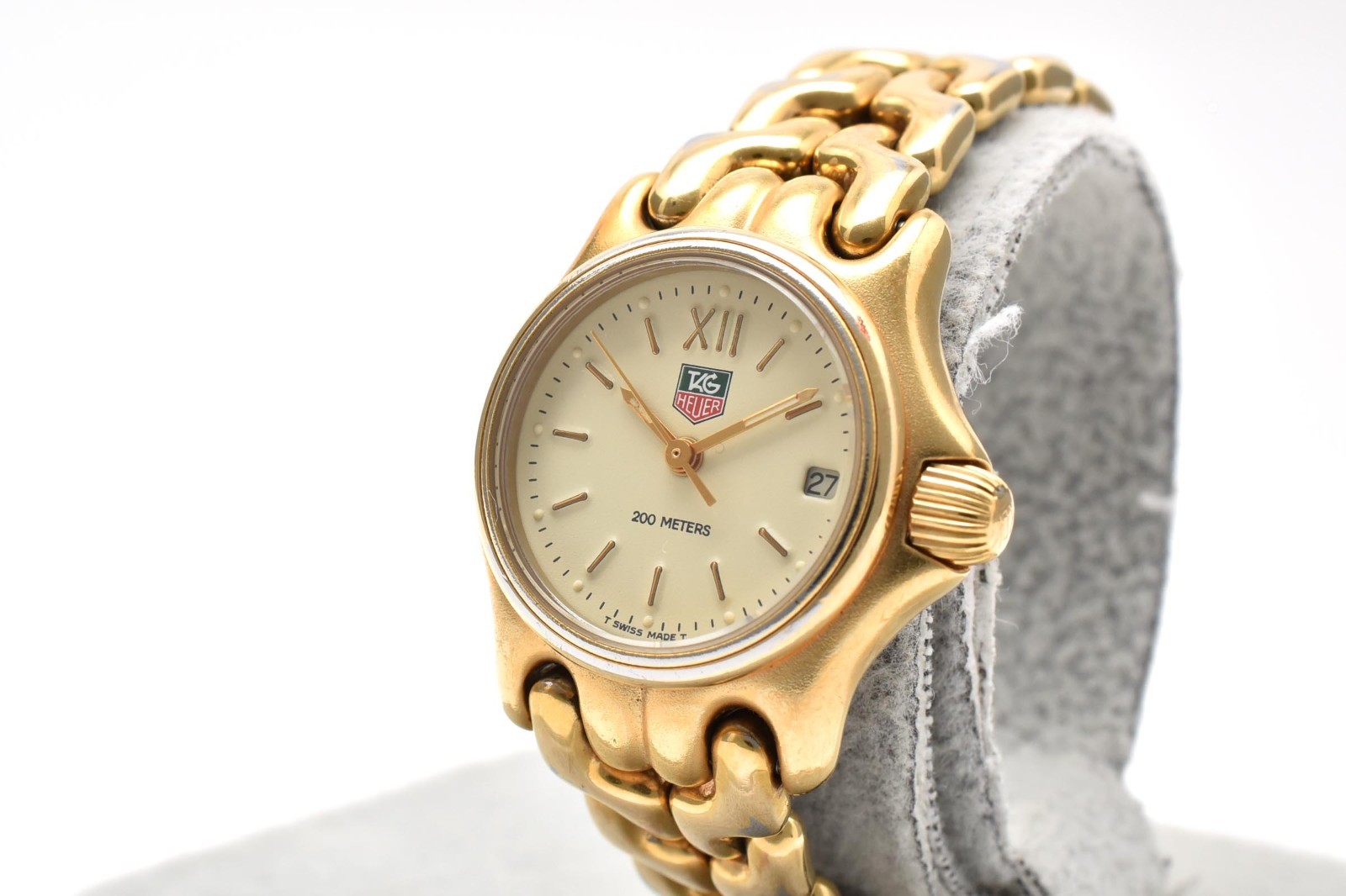New Battery【EXC+5】TAG Heuer SEL S04.708M Beige Dial Gold Women's 23mm Watch