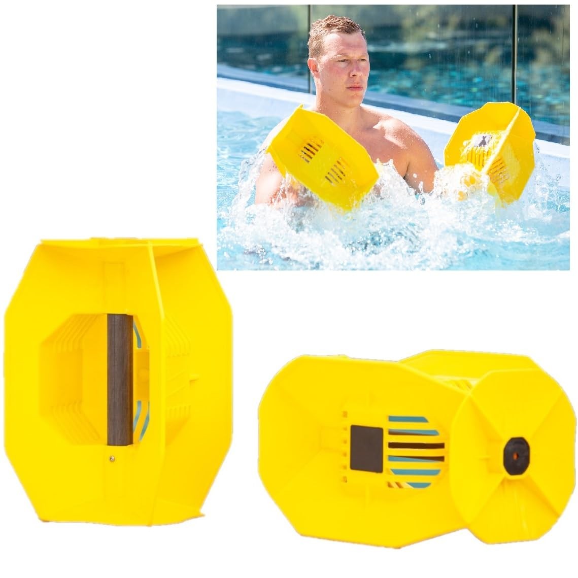 Hydro Tone Hydro-Bell Pool Exercise Dumbbells Pair, Aquatic Water Weights for Fu