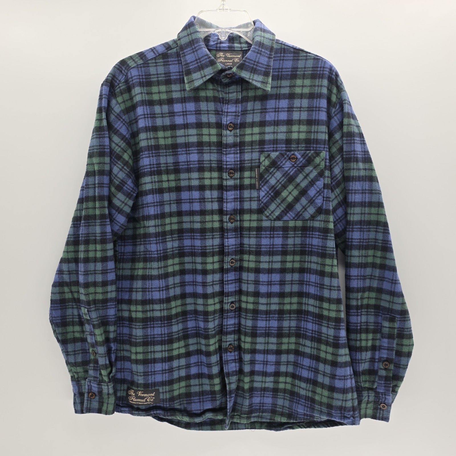 The Vermont Flannel Co Shirt Mens Large Blue Multicolor Plaid Chamois USA The Vermont Flannel Co Shirt Mens Large Blue Multicolor Plaid Chamois USA