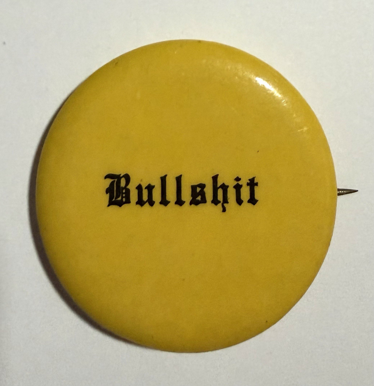 Vintage Paul W Klipsch Yellow BULLSHIT Button 1980’s 1 1/2\ Vintage Paul W Klipsch Yellow BULLSHIT Button 1980’s 1 1/2\