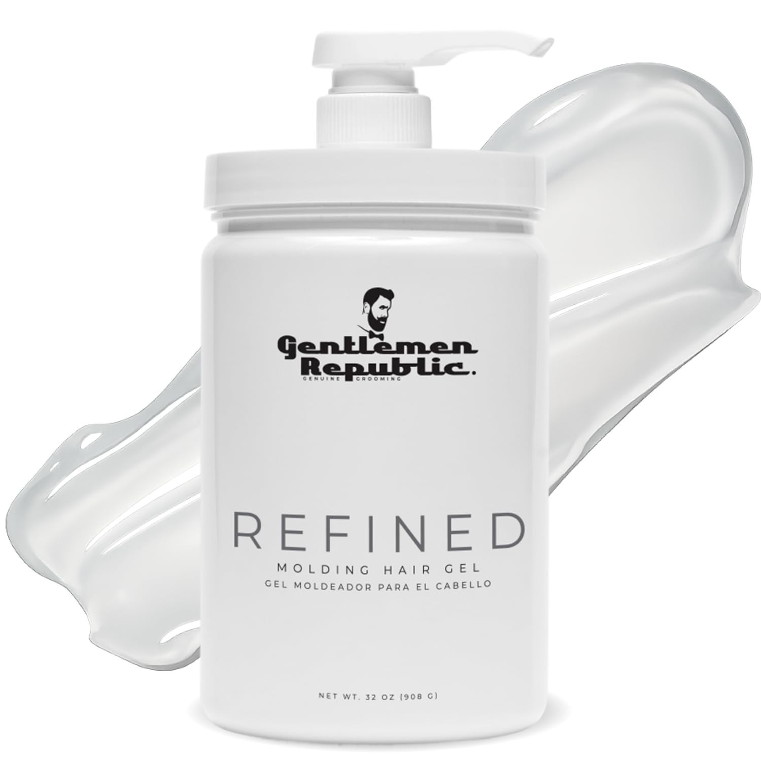 Gentlemen Republic Refined Hair Gel 32oz w/Pump Alcohol-Free USA