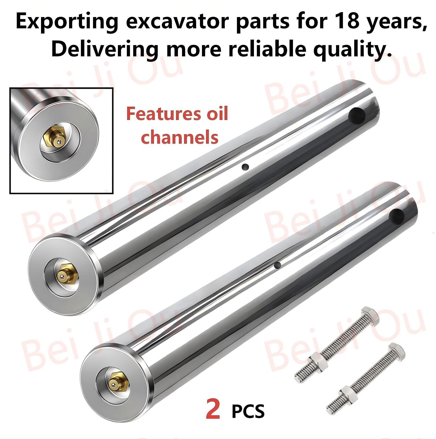1 Pair of New Mini Excavator Bucket Pins 30mm X 200mm Long  With grease nipple.