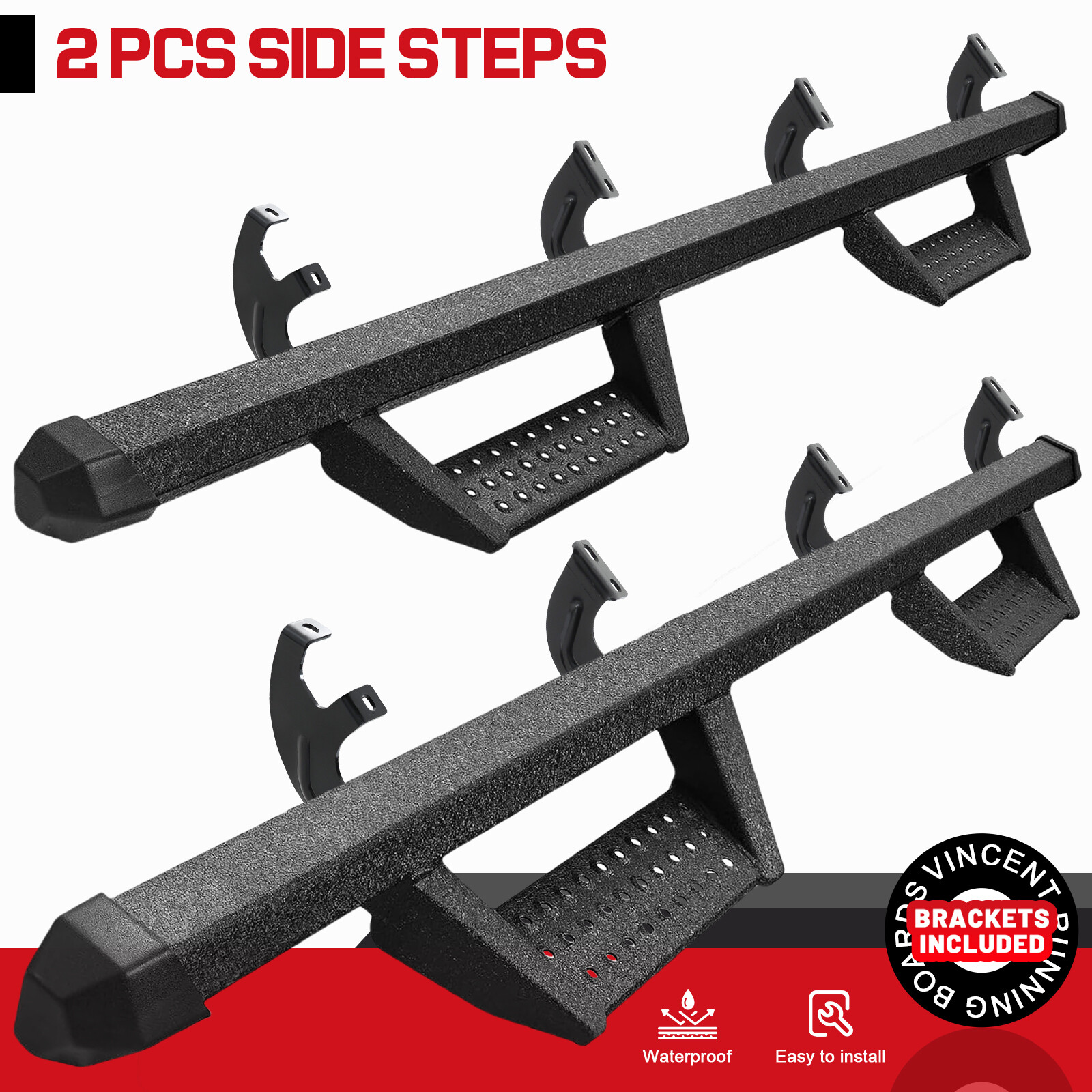 Fit 07-21 Toyota Tundra Crew Max 4 inch Running Board Side Step Nerf Bar BCKA