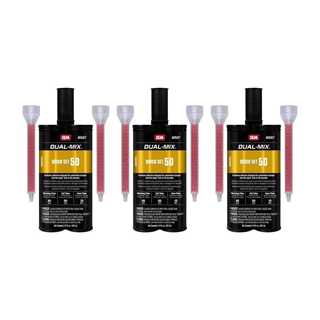 SEM 40507 Dual-Mix Quick Set 50 Plastic Repair & Bonding 7 oz. (3 Pack)