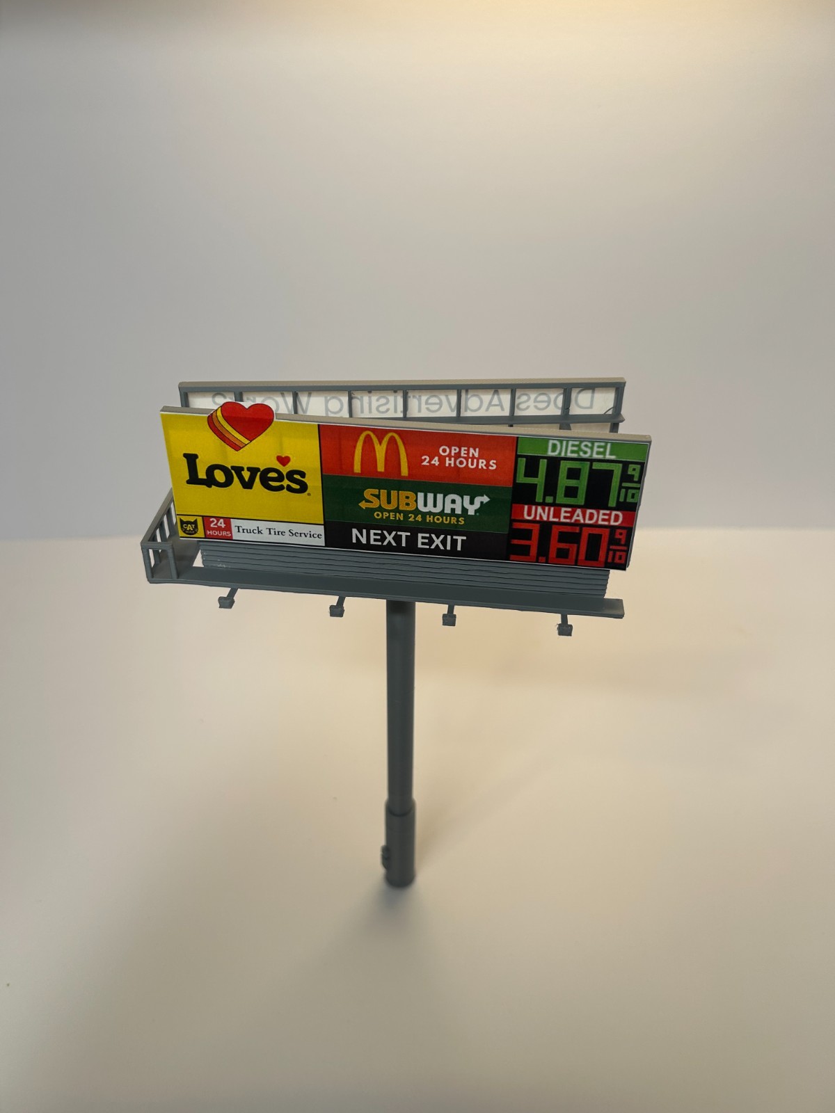 HO Scale Modern Billboard with Multiple Ad Options (V-Faced)