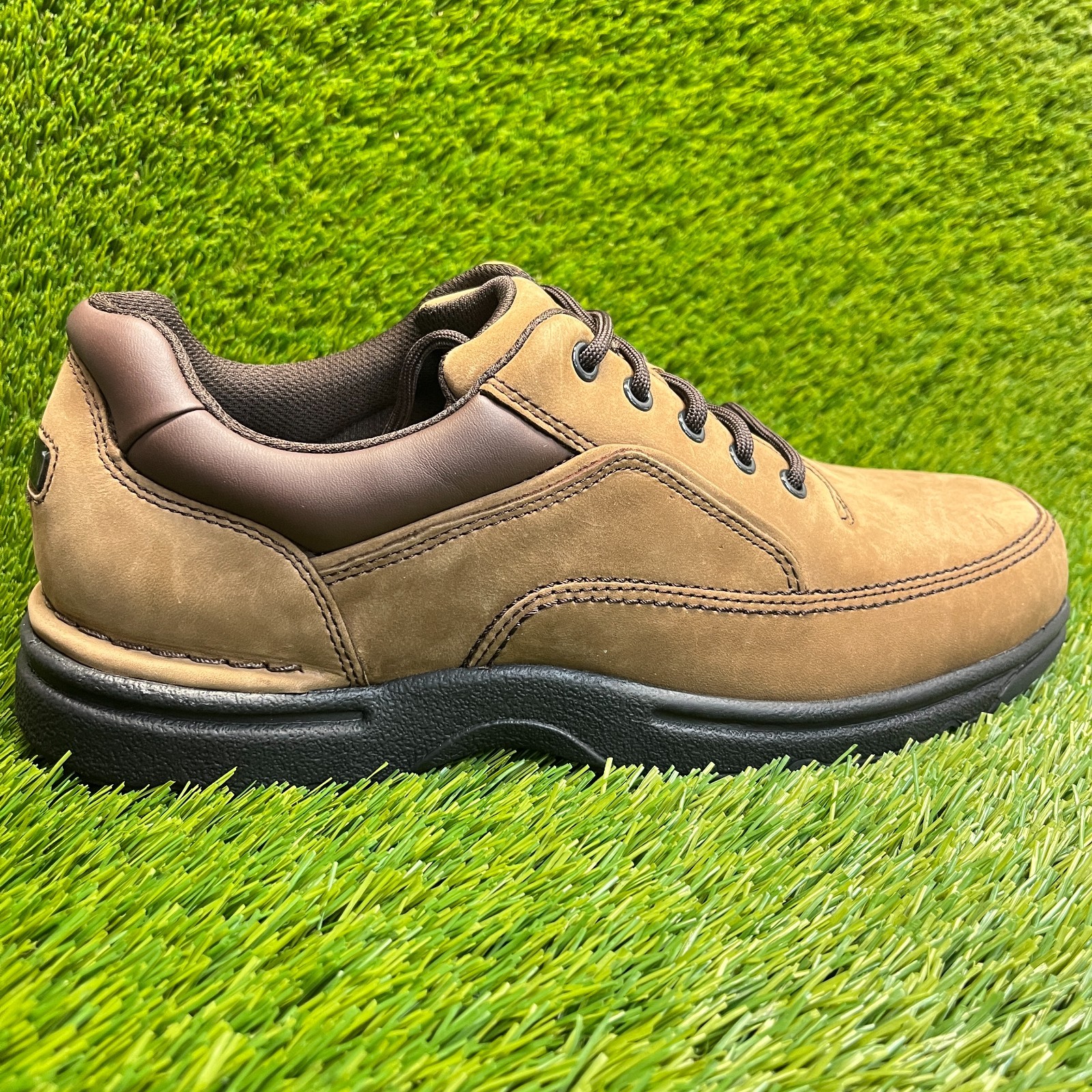 Rockport Eureka Mens Size 10.5EE Brown Black Leather Classic Walking Shoes