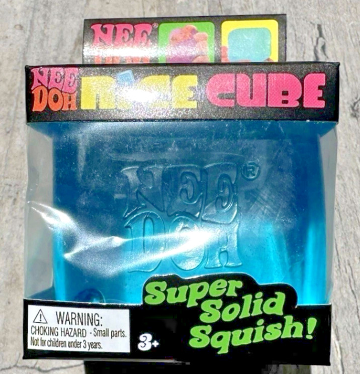 Nee Doh Nice Cube Ice Cube  VIRAL Large size Squishy BLUE NeeDoh Schylling