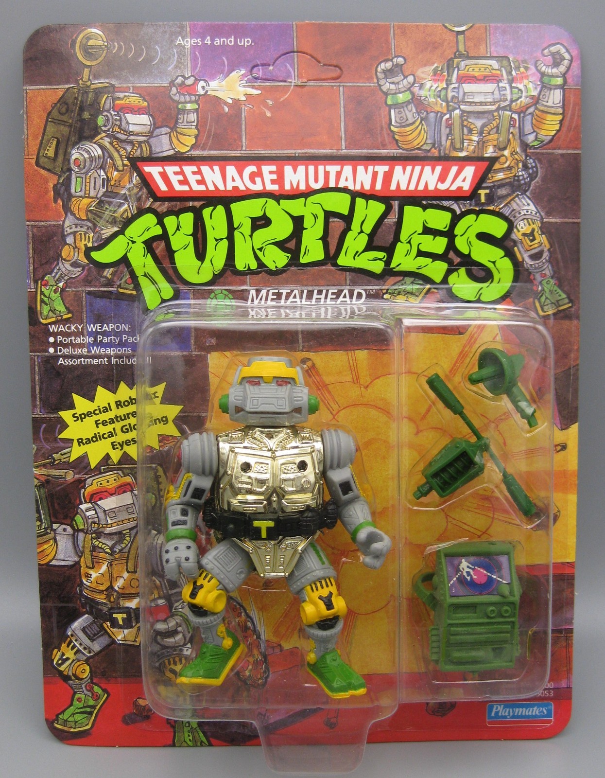 Vintage 1989 TMNT Metalhead 19 Back Sealed Playmates Original Card Unpunched