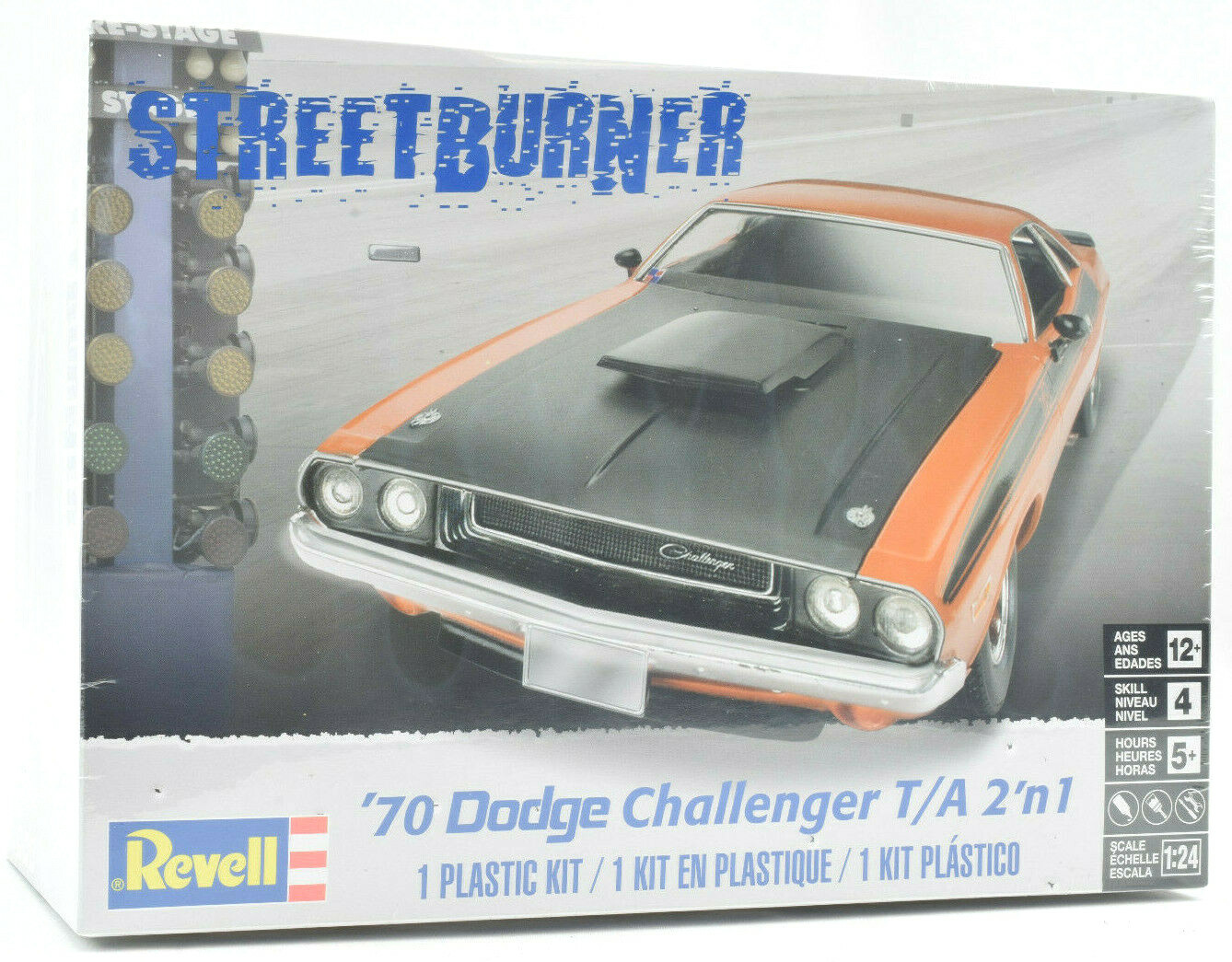 Revell 1970 Dodge Challenger T/A 2 \'n 1 1/24 Scale Plastic Model Car Kit 85-2596