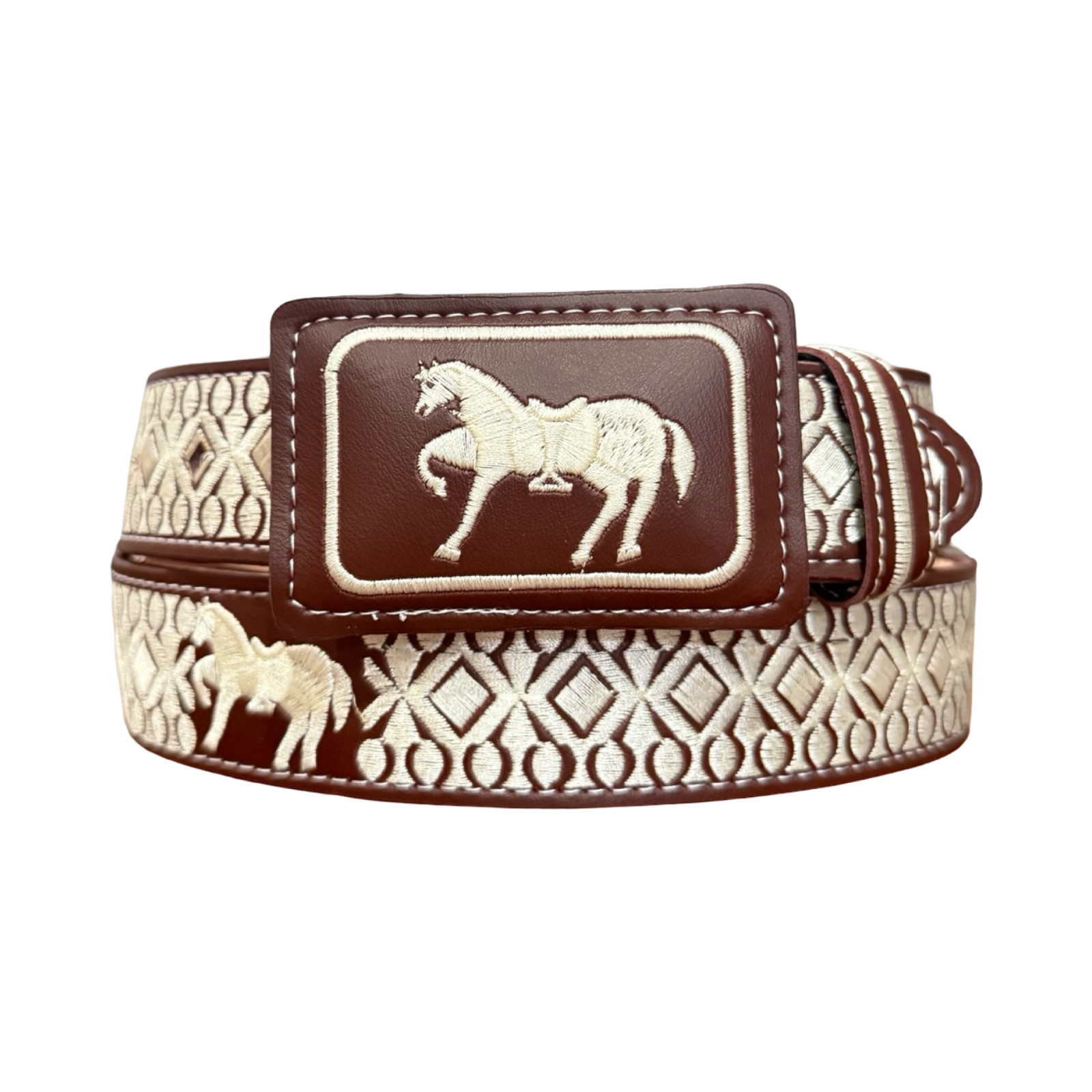 Cinto Vaquero Piteado Bordado con Caballo Western Style Embroidered Belt Horse
