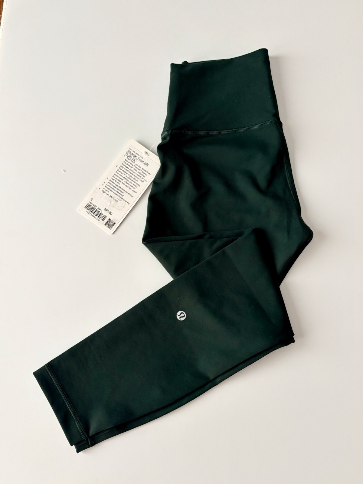 NWT Lululemon Size 6 Wunder Train High-Rise Tight 25” Rainforest Green
