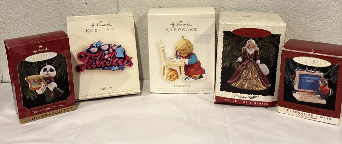 Vintage Hallmark Mix Lot Of 5 Holiday Christmas Ornaments Boxed 90's To 2006 Vintage Hallmark Mix Lot Of 5 Holiday Christmas Ornaments Boxed 90's To 2006