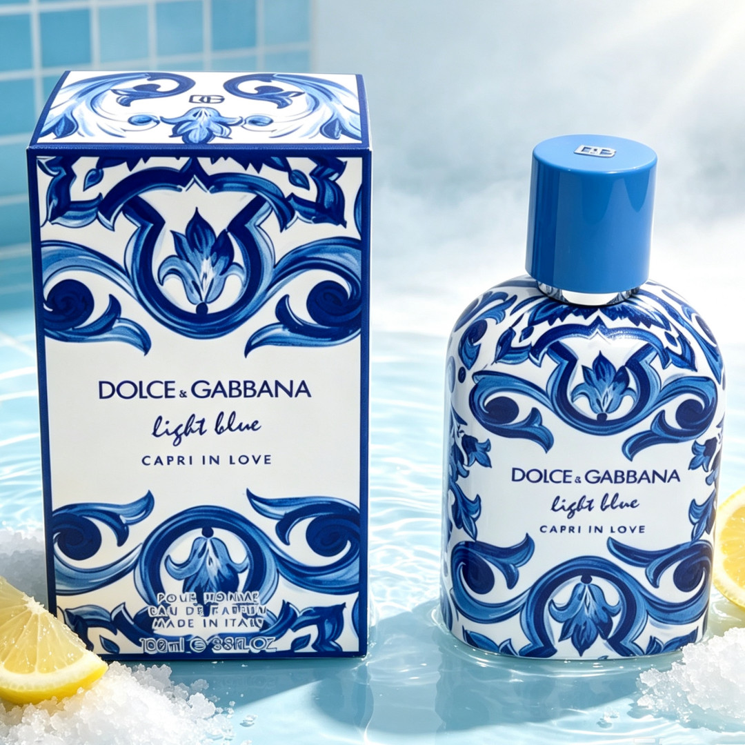 Dolce and Gabbana for Men Light Blue Capri In Love EDP Spray 3.3 oz/100 ml NEW