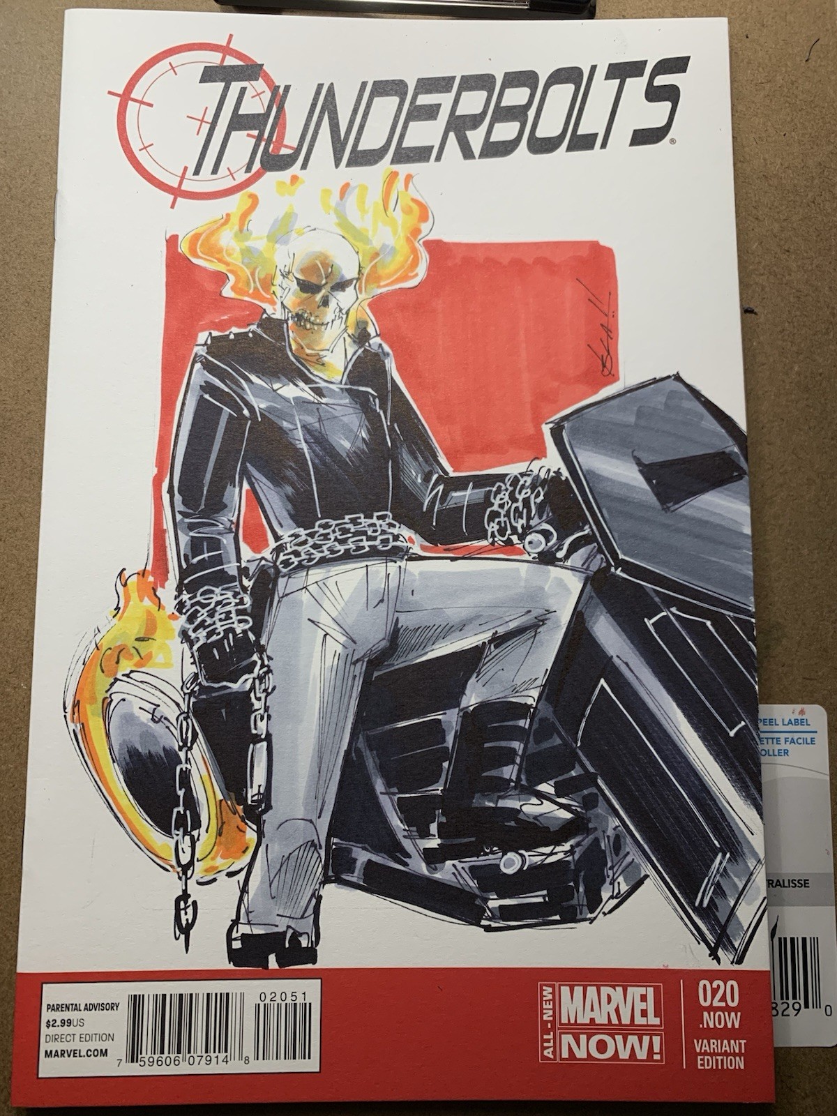 Thunderbolts 20 Original Sketch Cover Vairant Ghost Rider Thunderbolts 20 Original Sketch Cover Vairant Ghost Rider