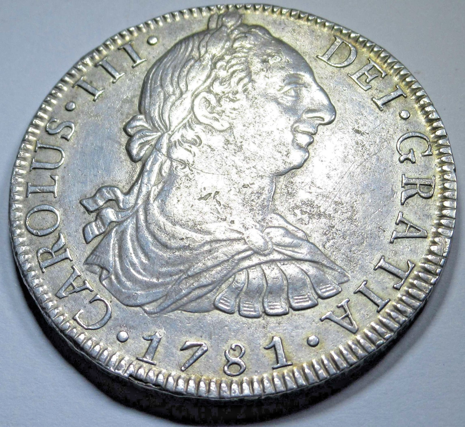 1781 XF-AU Spanish Mexico 8 Reales Genuine Colonial Dollar Pirate Treasure Coin
