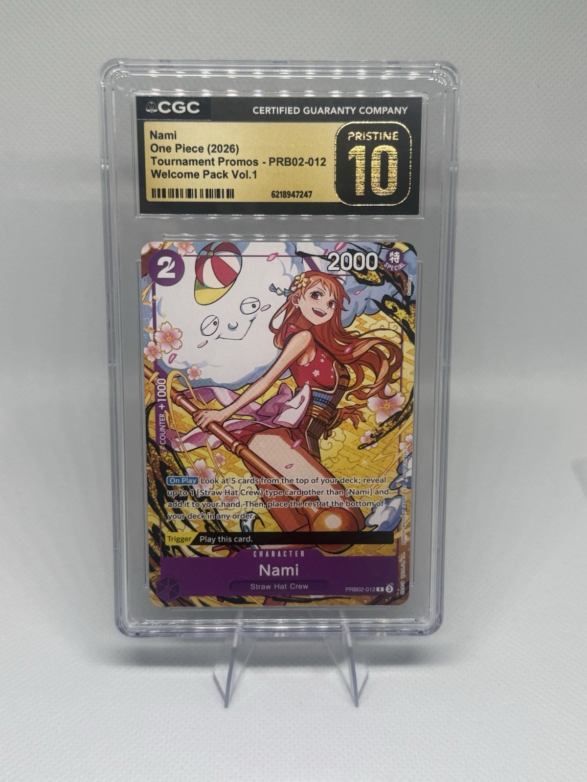 Bandai CGC Pristine 10 Nami PRB02-012 Welcome Pack Vol.1 Promo Foil 2026 Bandai CGC Pristine 10 Nami PRB02-012 Welcome Pack Vol.1 Promo Foil 2026