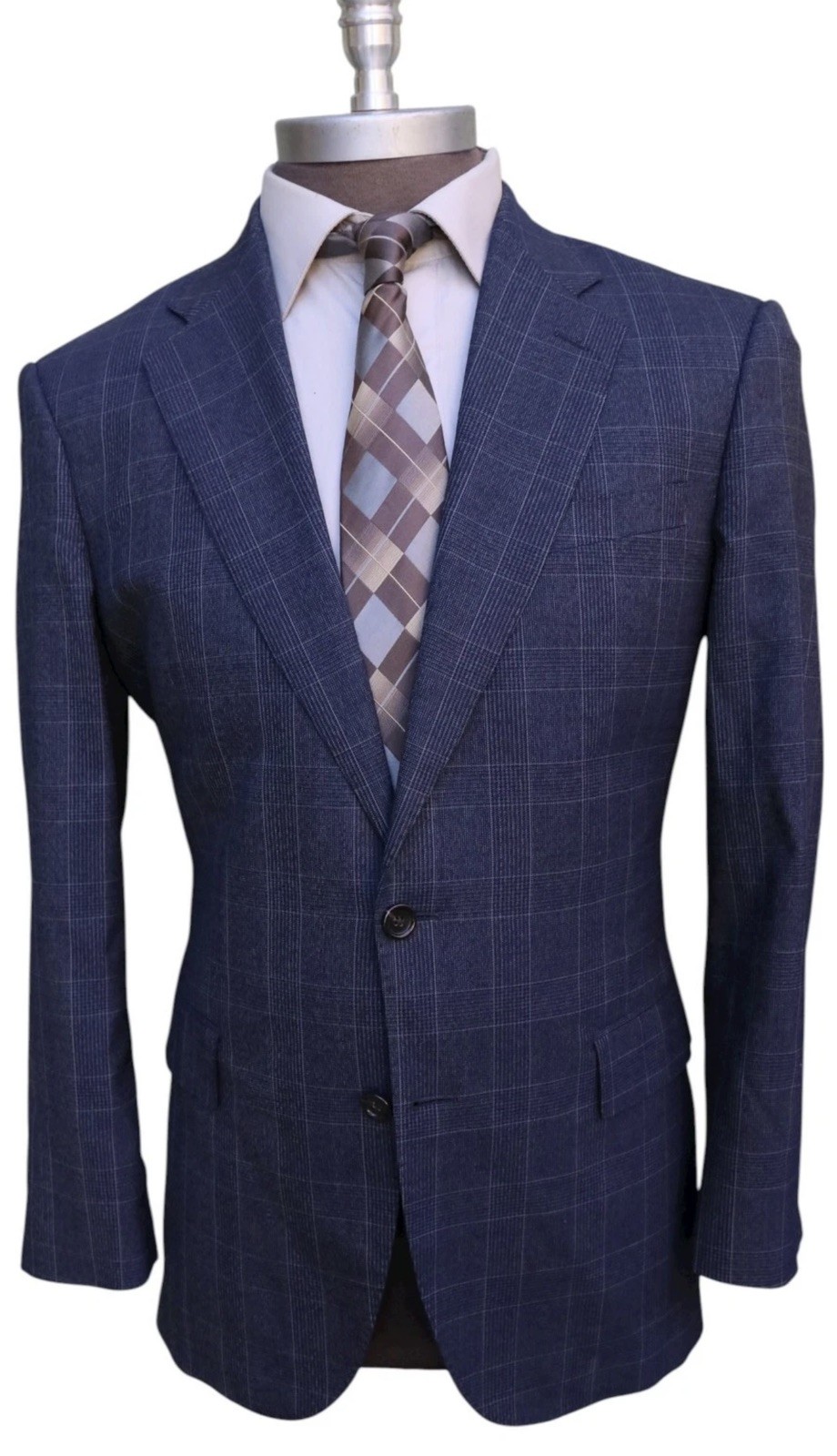 J. Crew Ludlow Classic Four Season Wool Blue Gray Check Two Button Blazer 42R J. Crew Ludlow Classic Four Season Wool Blue Gray Check Two Button Blazer 42R