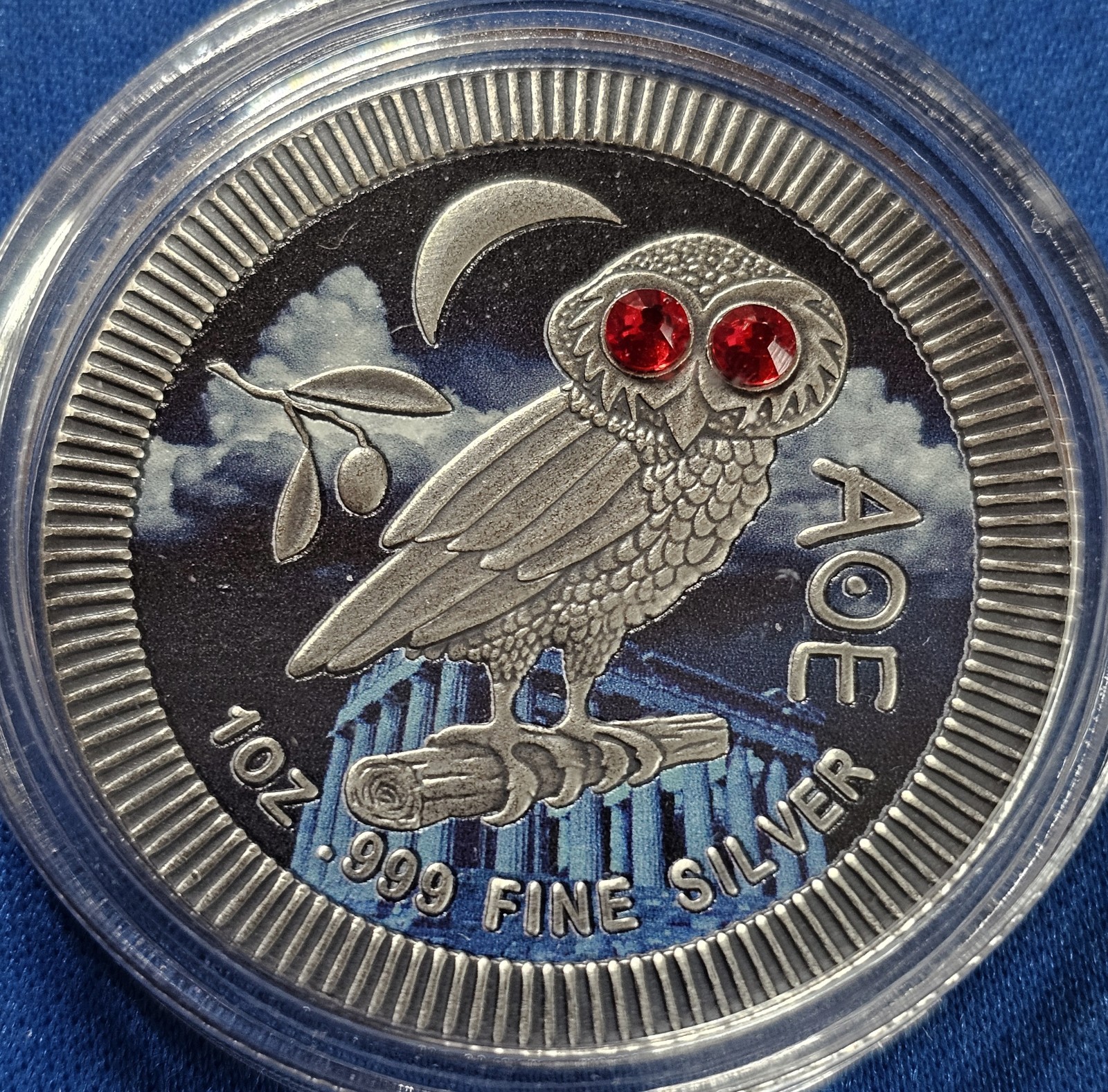 I Niue 2019 Athenian Owl $2 Coin 1 oz .999 Fine Silver - Red eye COA OGP I Niue 2019 Athenian Owl $2 Coin 1 oz .999 Fine Silver - Red eye COA OGP
