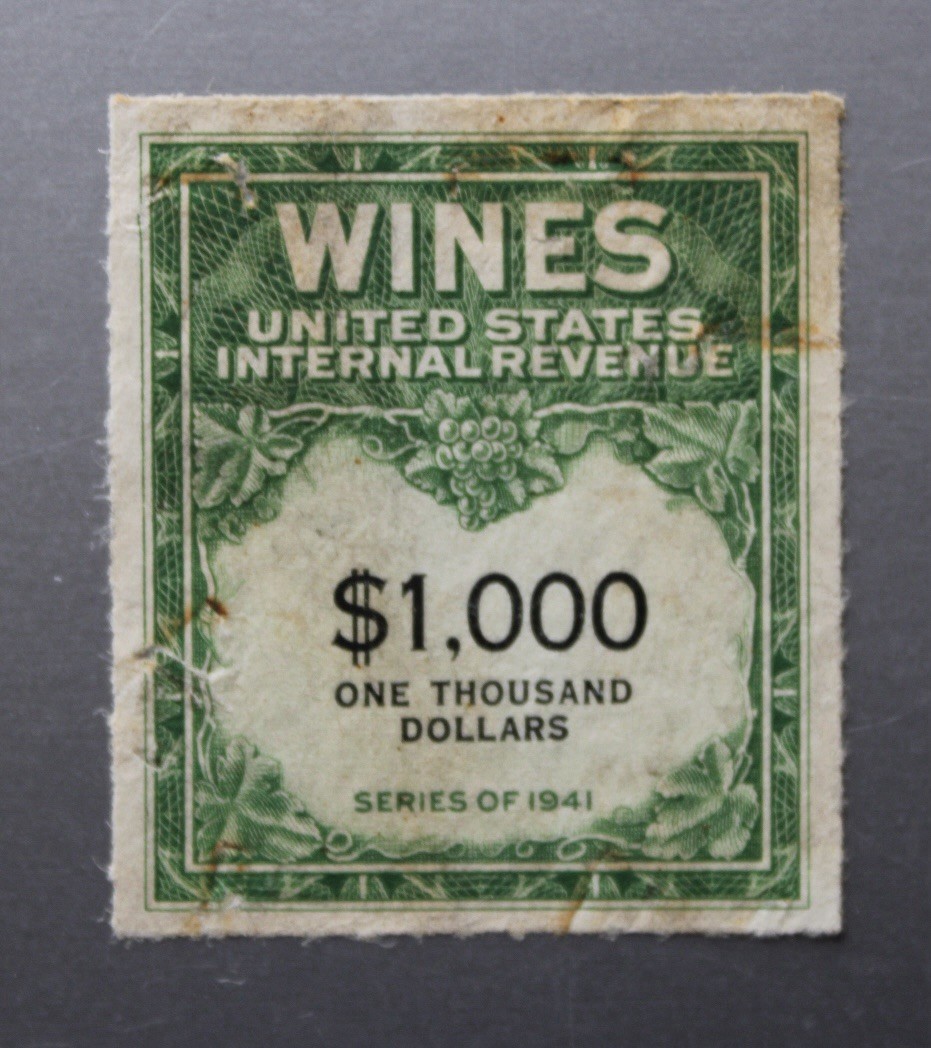 U.S. Scott RE169 Wine 1941 Series $1,000 Used/Staple Holes
