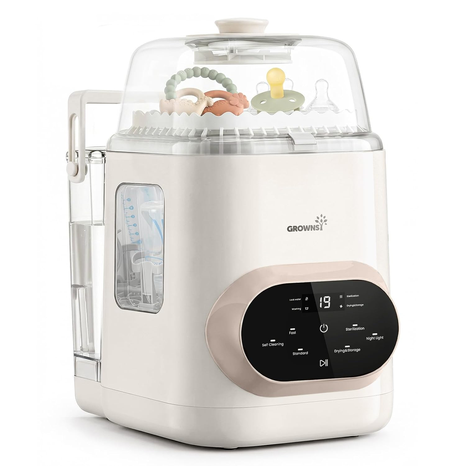 GROWNSY EaseClean Pro Bottle Washer & Sterilizer & Dryer, Visible Cleaning