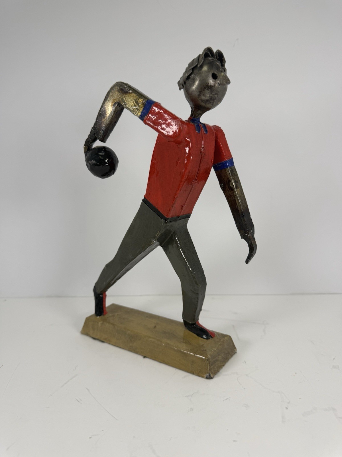 Manuel Felguérez Bowling Sculpture Mexican Modern Folk Art Metal Figure MCM