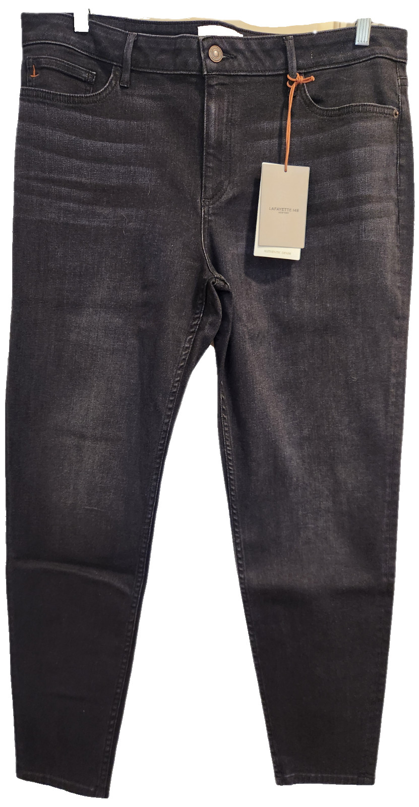 NEW Lafayette 148 New York Mercer Ankle Jeans Plus Size 34 18W Black Denim