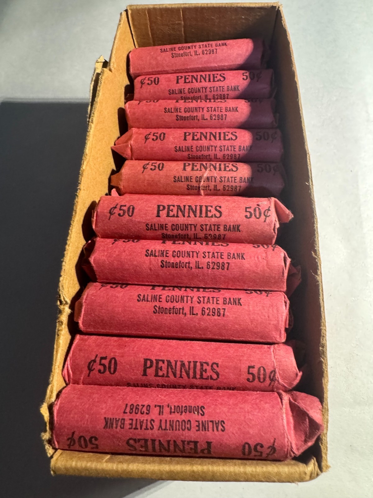 One Roll Vintage Saline County State Bank Circulated roll of Lincoln cents OLD