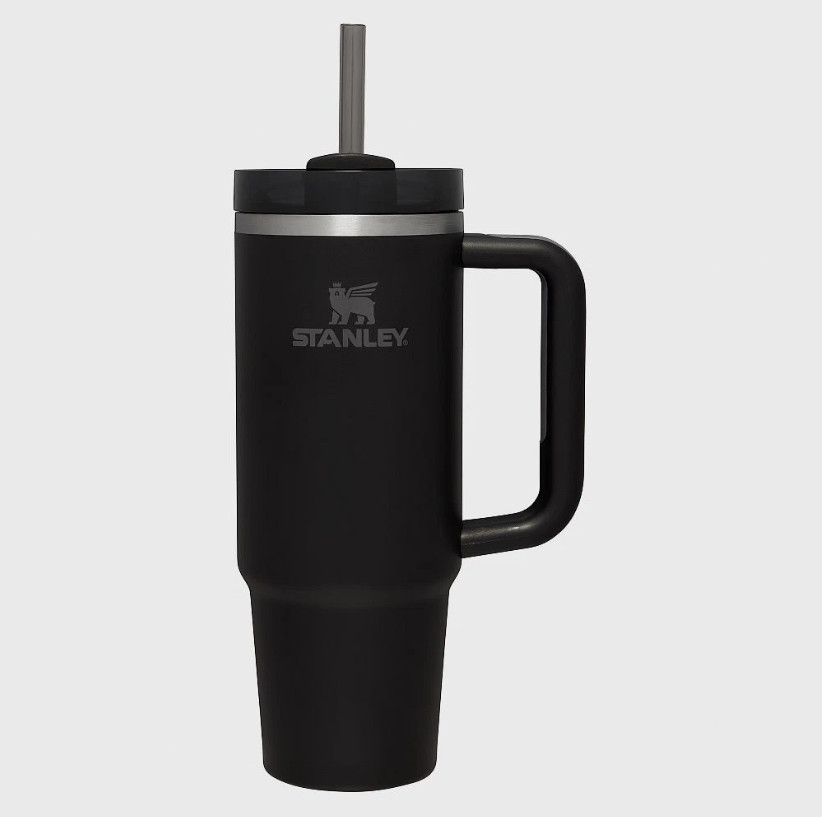 Stanley Quencher H2.0 FlowState 40oz Black Tumbler w/ Handle, Lid & Straw Stanley Quencher H2.0 FlowState 40oz Black Tumbler w/ Handle, Lid & Straw