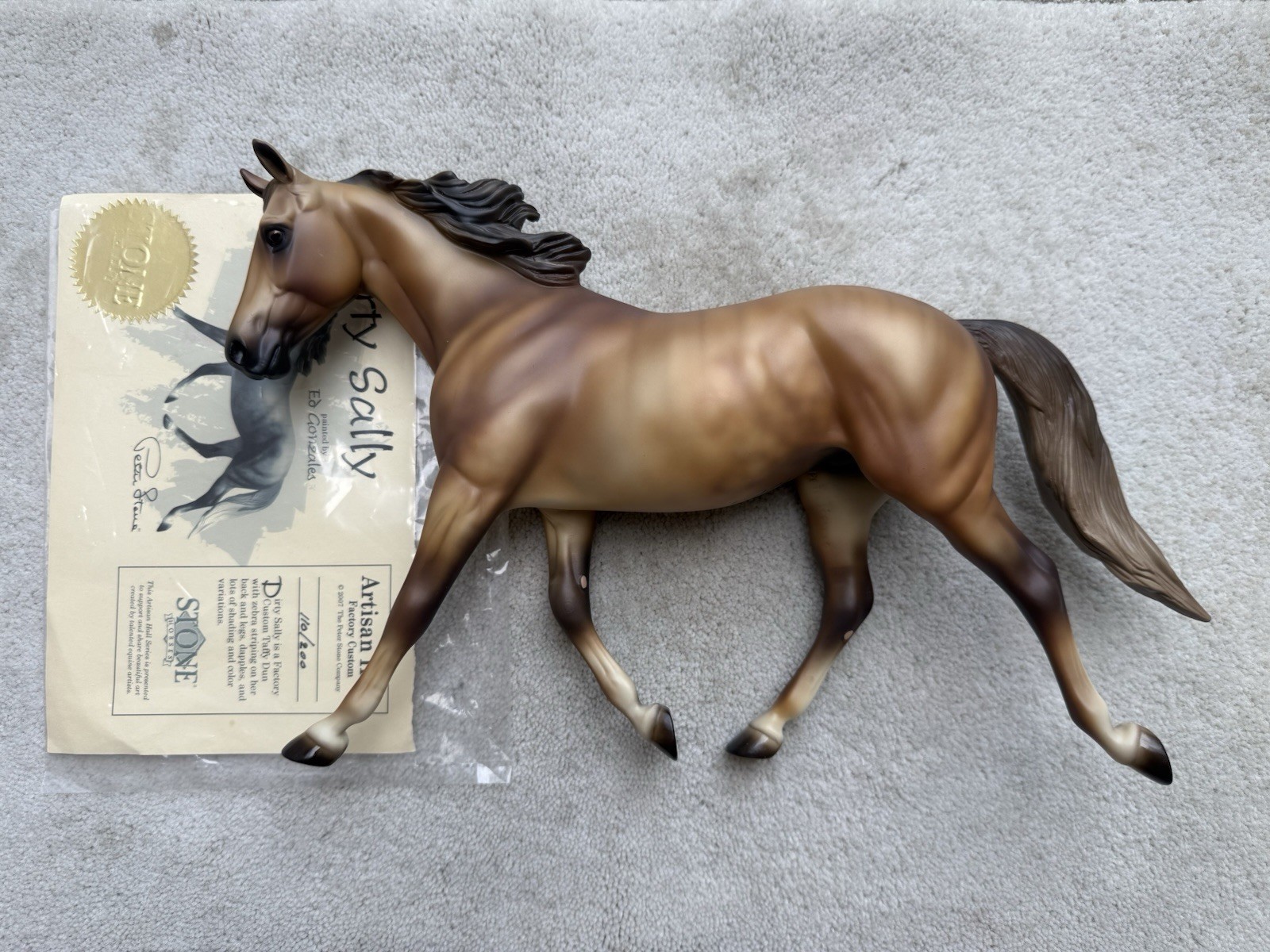 Rare Peter Stone Horse “Dirty Sally” Factory Custom Artisan Hall Palouse COA Rare Peter Stone Horse “Dirty Sally” Factory Custom Artisan Hall Palouse COA
