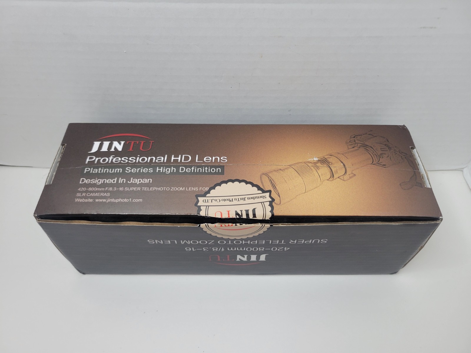 JINTU 420-800mm F/8.3-16 Super Telephoto Zoom Lens for SLR White NEW OPEN BOX