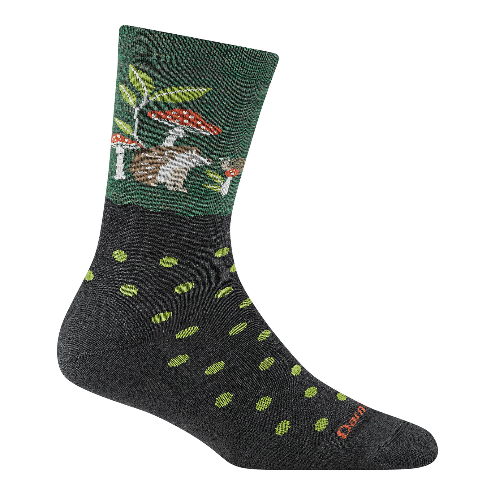DARN TOUGH 6105 Hedgehog Moss  Women's Wild Life Crew Lightweight Lifestyle Sock