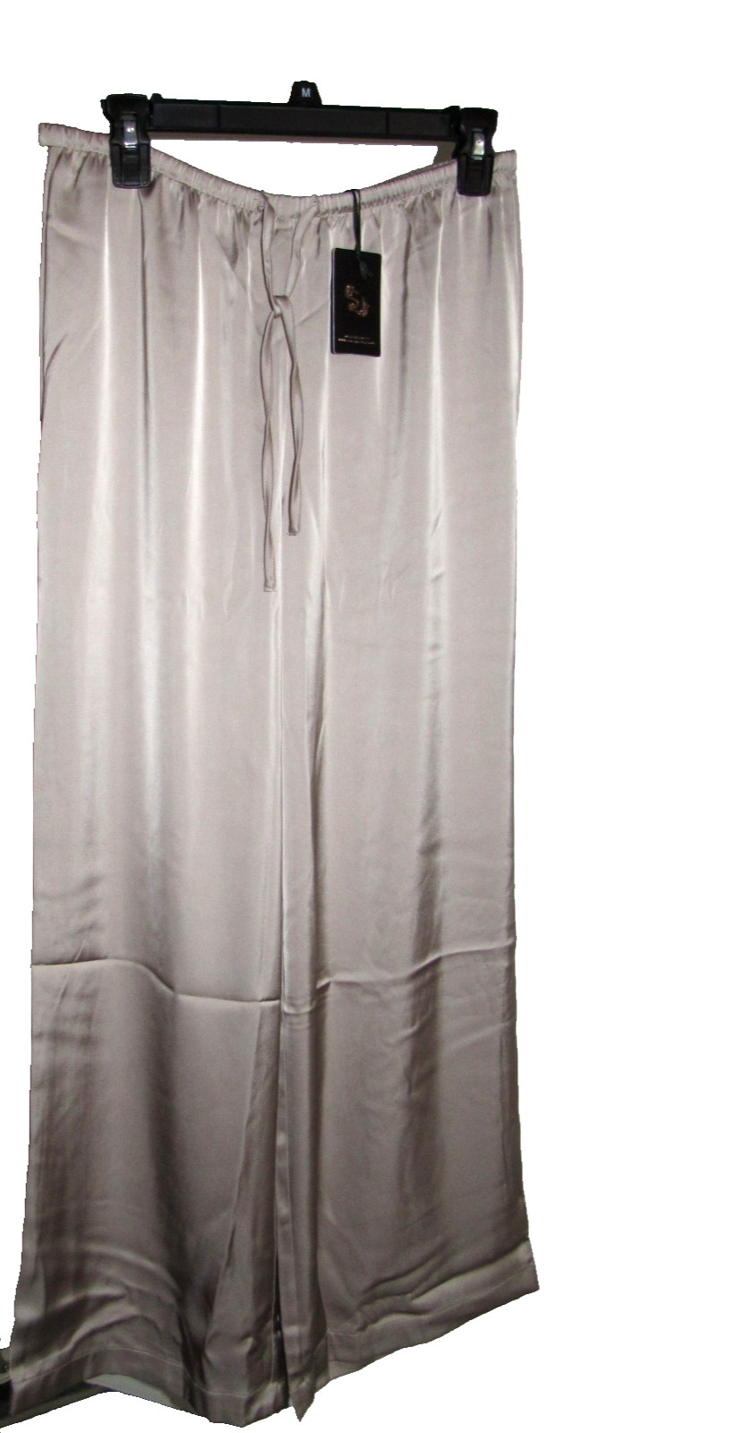 Sincerely Jules Women\'s size M Beige Stretch Satin Elastic Waist Wide Leg Pants Sincerely Jules Women\'s size M Beige Stretch Satin Elastic Waist Wide Leg Pants