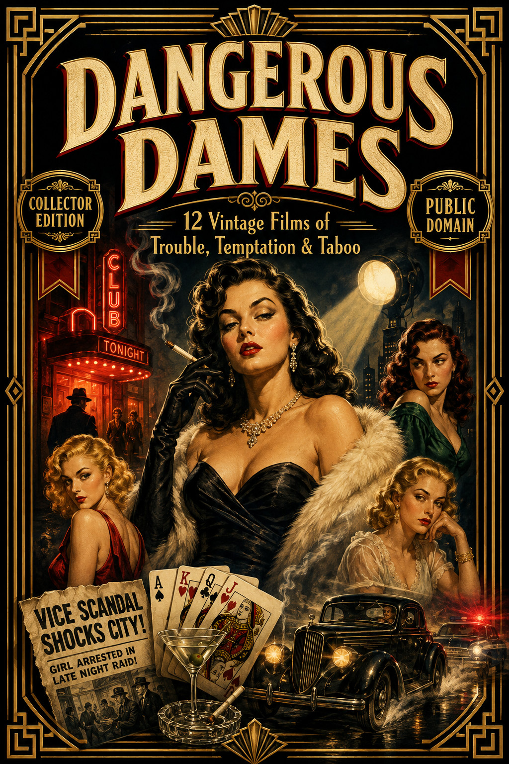 Dangerous Dames 12 Movie DVD Set Vintage Crime Vice Bad Girls 1930s-1950s